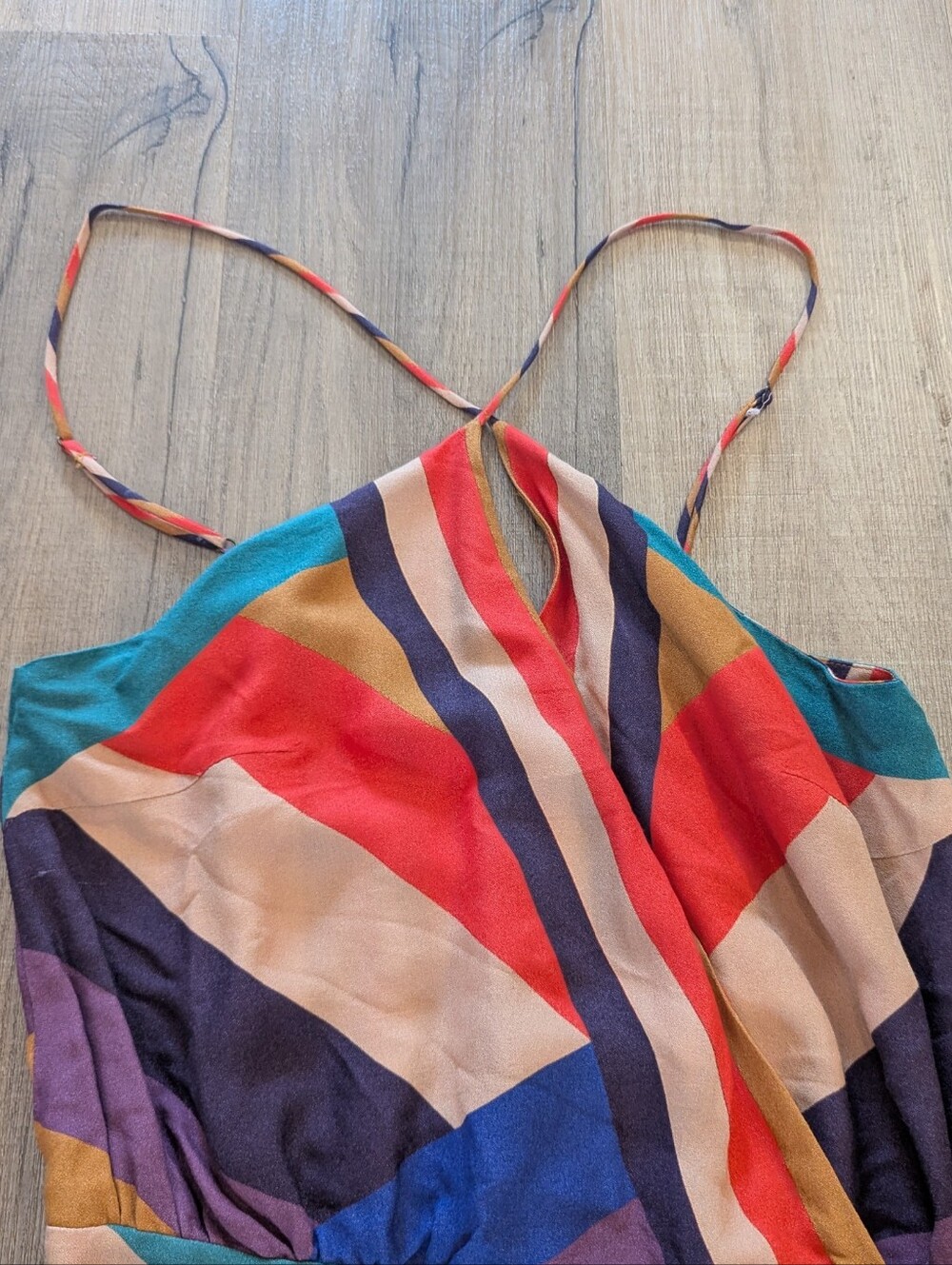 FARM Rio Multicolor Geometric Wrap Mini Dress - Picture 3 of 10